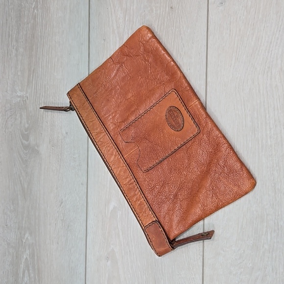 Vintage Fossil Y2K Clutch Leather Bag - Picture 2 of 9